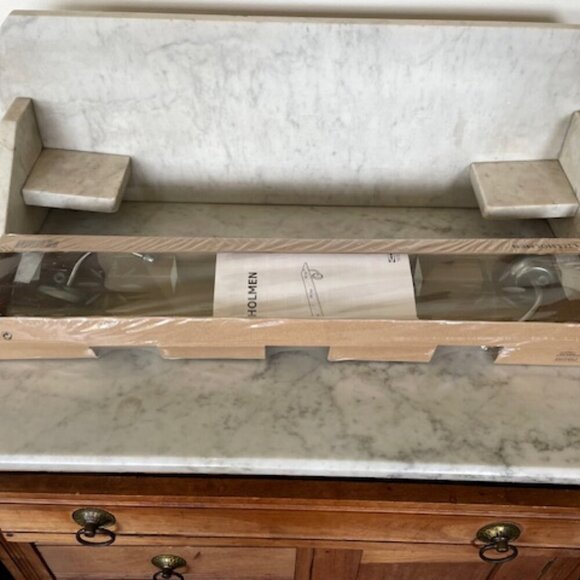 IKEA Lillholmen Etched Floral Glass Wall Shelf Discontinued - Picture 7 of 13